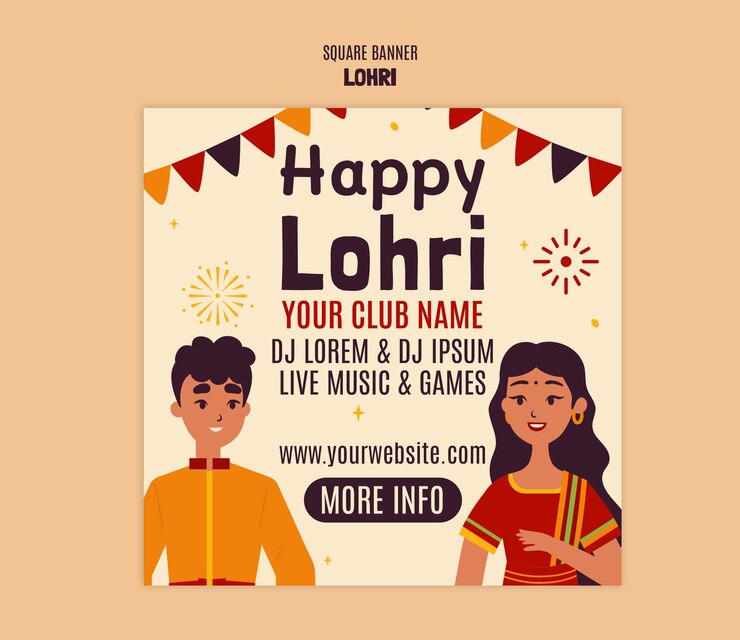 मुफ़्त PSD lohri  template design