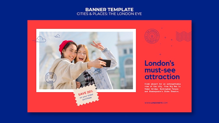 Free PSD the london eye banner template