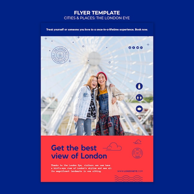 Free PSD the london eye flyer template