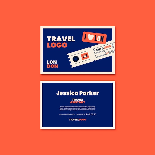 London travel horizontal business card template