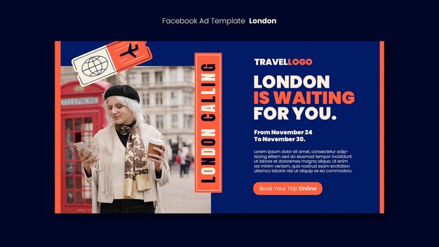London travel social media promo template