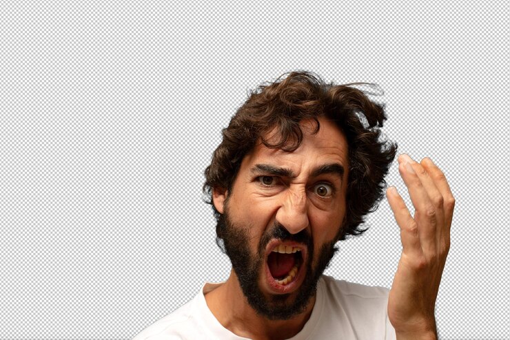 मुफ़्त PSD looking angry annoyed and frustrated screaming wtf or whataos wrong with you