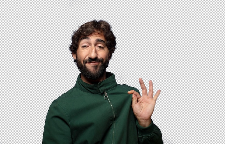 Free PSD looking arrogant successful positive and proud pointing to self