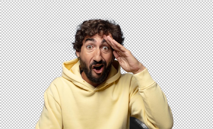 無料PSD 嬉しそうに 驚いて 笑って 驚くべき 素晴らしい 良い ニュースに気づきました