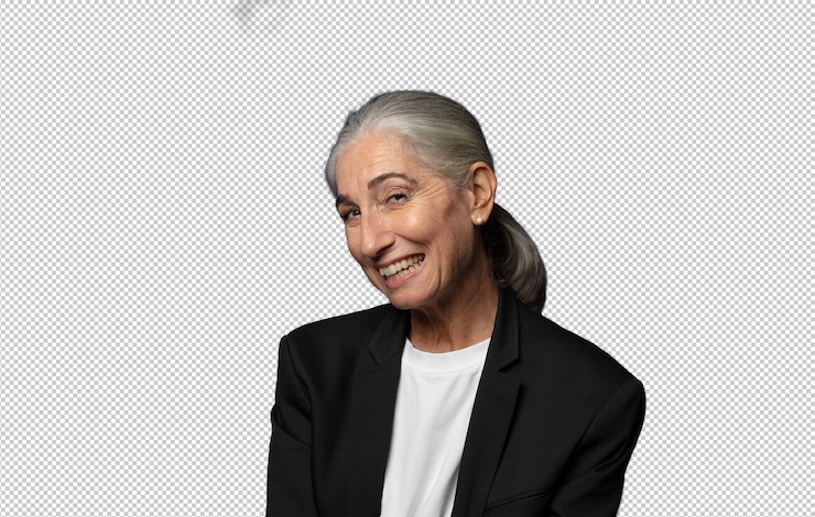 Free PSD looking happy and friendly smiling and winking an eye at you with a positive attitude