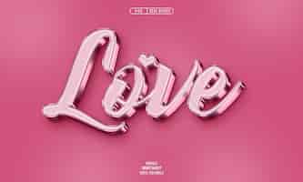 Free PSD love 3d editable text effect