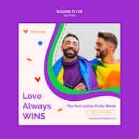 Free PSD love always wins square flyer