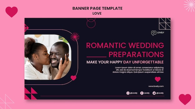 Free PSD love banner template with photo