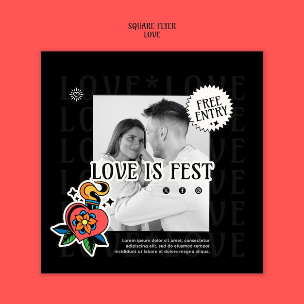 Free Love Design Template – Beautiful PSD Templates for Couples