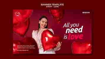 Free PSD love event banner template design