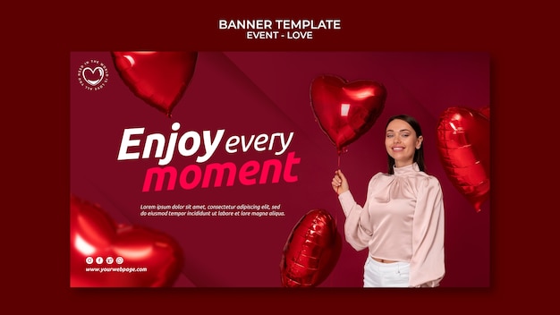 PSD gratuito modello di banner per eventi d'amore