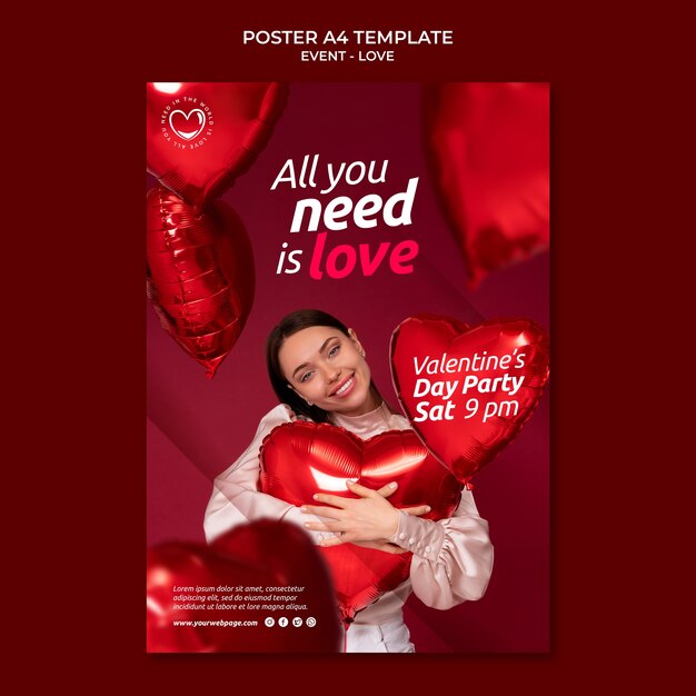 Love event poster template design