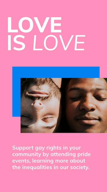 Free PSD love is love template psd lgbtq pride month celebration social media story