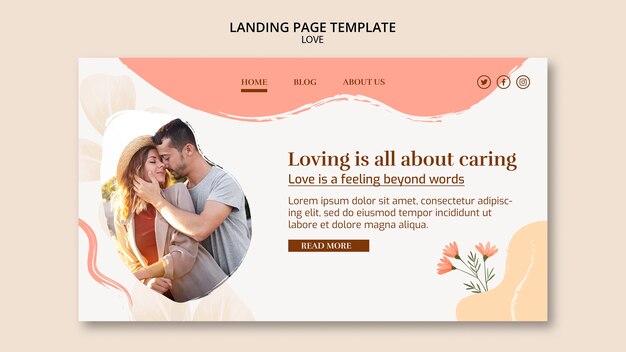 Love landing page template