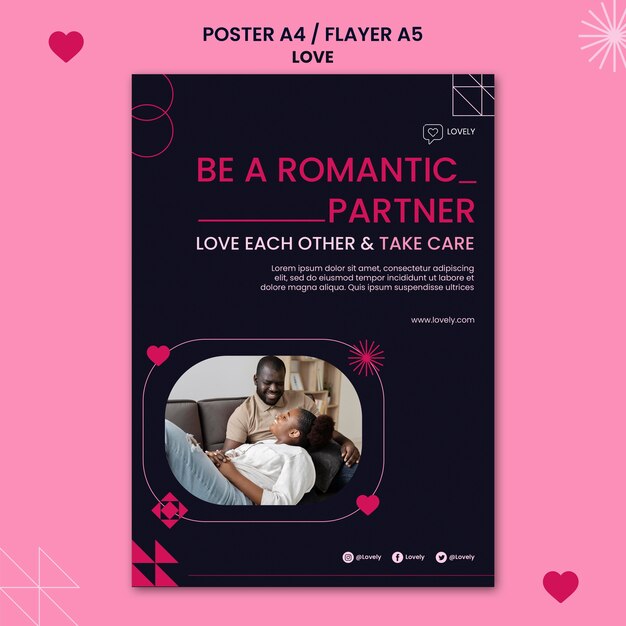 Love print template with photo