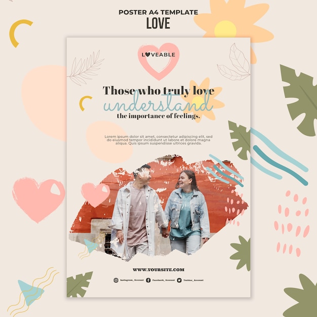 Love print template with photo