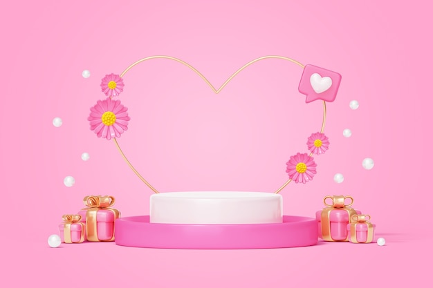 Free PSD love sales podium background