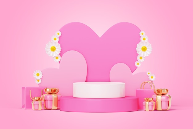 Free PSD love sales podium background