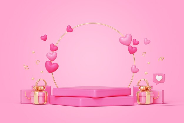 Free PSD love sales podium background