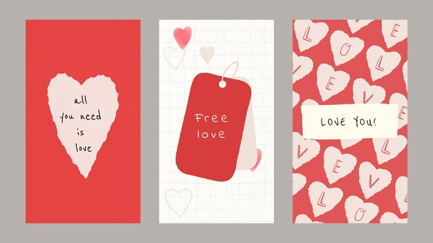 Love you editable template psd social media collection