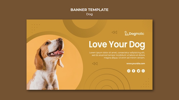 PSD gratuito adoro il modello di banner del tuo cane