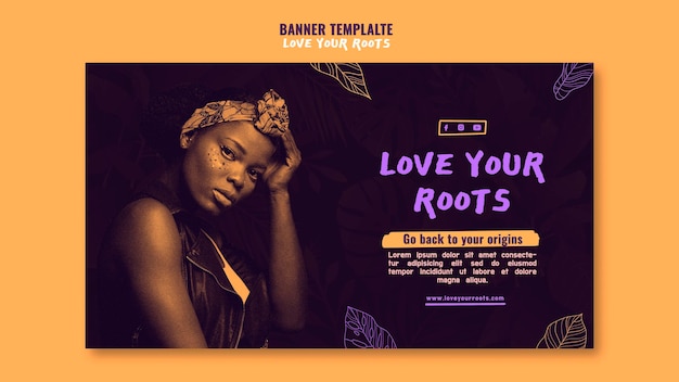 Free PSD love your roots banner template