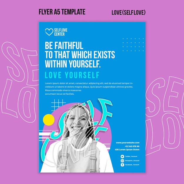 love yourself flyer template