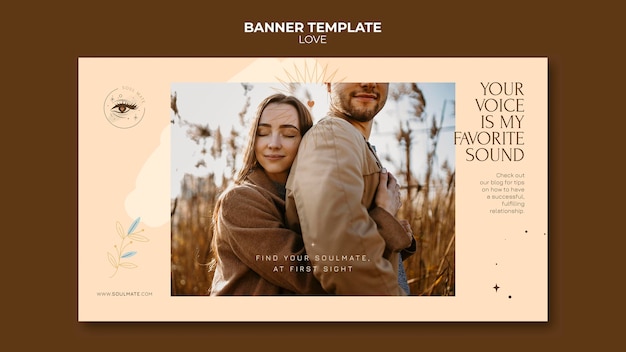 Free PSD lovely couple banner template