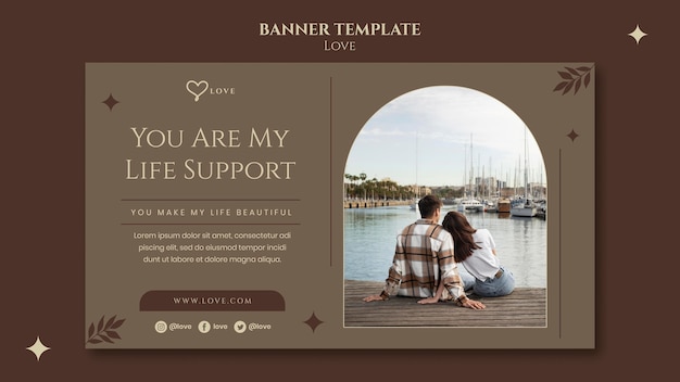 Free PSD lovely couple banner template