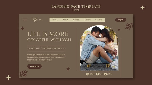 Lovely couple landing page template