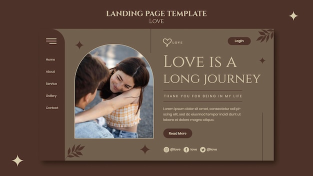 Free PSD lovely couple landing page template