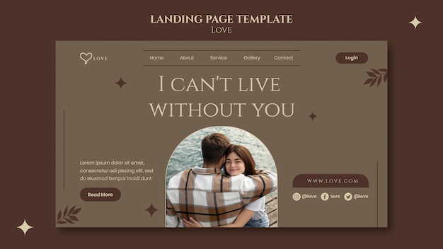 Lovely couple landing page template