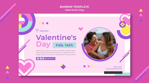 Free PSD lovely valentine's day banner template