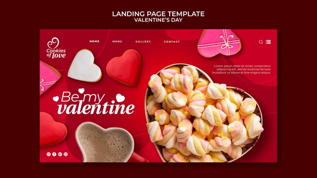 Lovely valentine's day landing page template