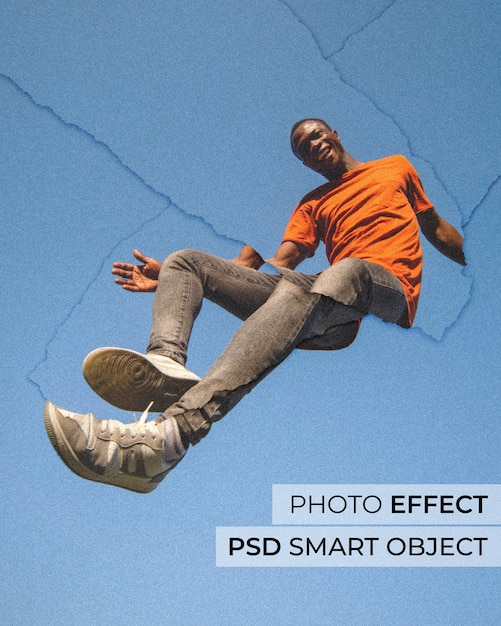 Free PSD | Low angle man posing outdoors