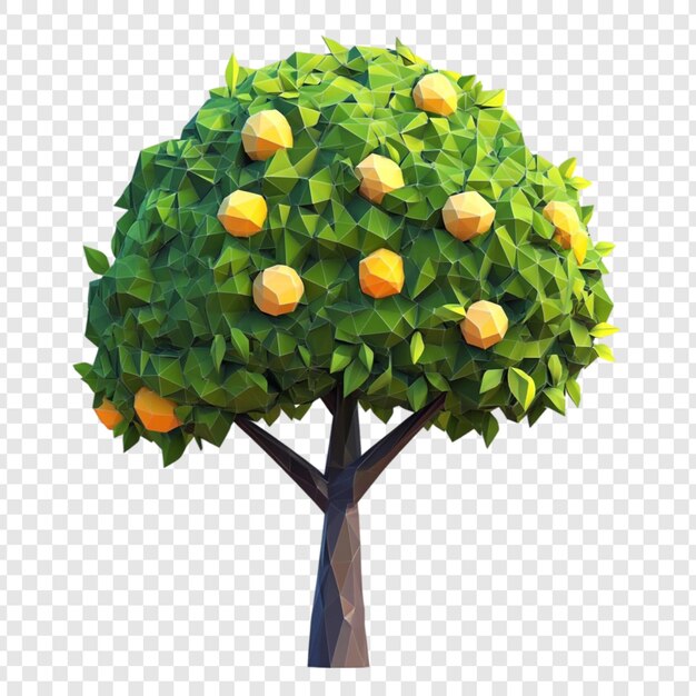 Low Poly Citrus Tree A Vibrant Digital Illustration