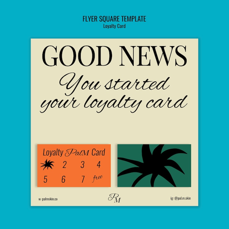 Free PSD loyalty card template design