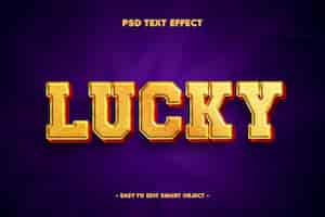 Free PSD lucky golden style editable text effect