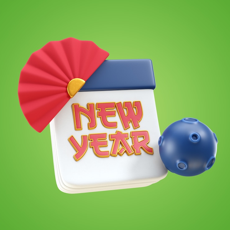 무료 PSD 달의 새해 2025 아이콘