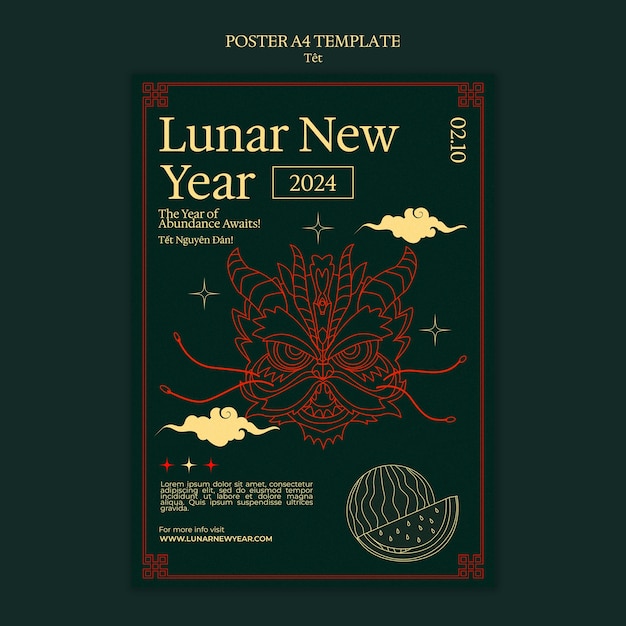 lunar new year celebration poster template