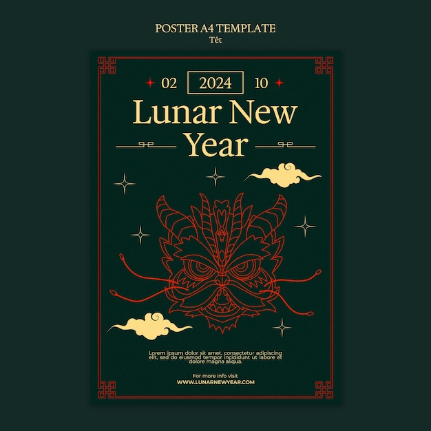 lunar new year celebration poster template