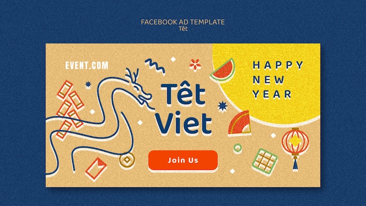 Free PSD lunar new year facebook template