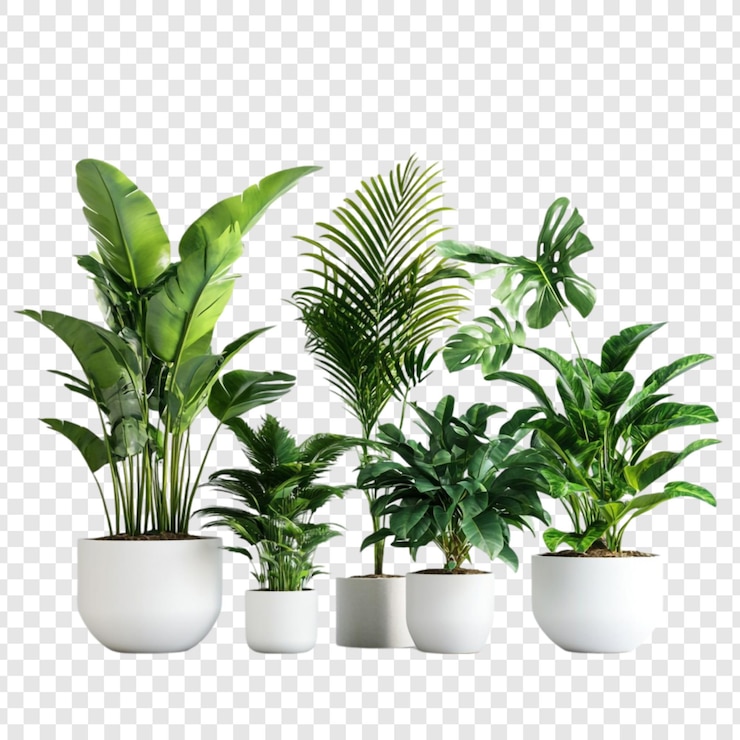 無料PSD 緑 の 豊か さ 熱帯 の 植物 の 盆 に 収め られ て いる 植物