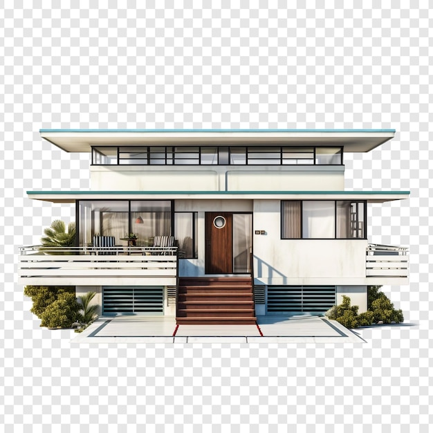 Free PSD lustron house isolated on transparent background