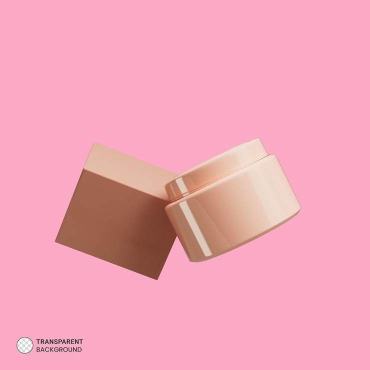 Free PSD luxurious cosmetic face cream with box icon 3d render illustration