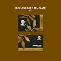 Free PSD luxurious golden horizontal business card template for cv