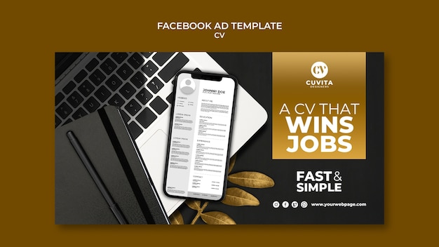 Luxurious Golden Social Media Promo Template for CV