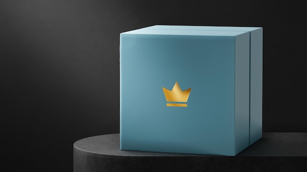 Download Premium PSD | Watch or jewelry box logo mockup on white table