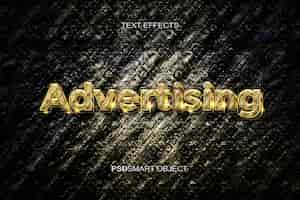 Бесплатный PSD Роскошный рекламный макет логотипа с золотым текстовым эффектом