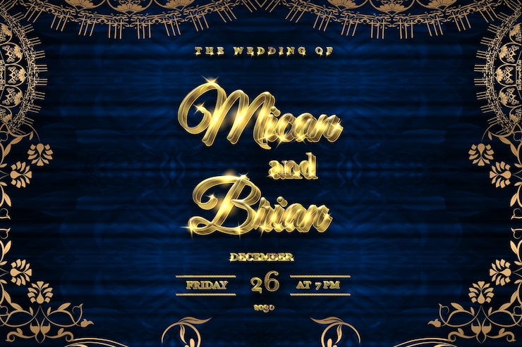 Free PSD luxury beautifull handdrawn rose wedding card template design mockup